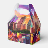 Houston Silhouette Abstracte Kunst Bedankdoosjes (Achterkant)