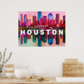 Houston Silhouette Graffiti Kunst Poster (Keuken)