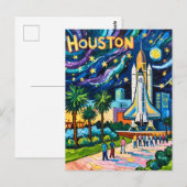 Houston Silhouette Ruimtevaartcentrum Raket Van Go Briefkaart (Voorkant / Achterkant)