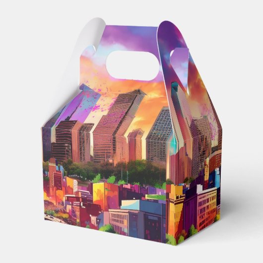 Houston Skyline Abstracte kunst Bedankdoosjes (Achterkant)