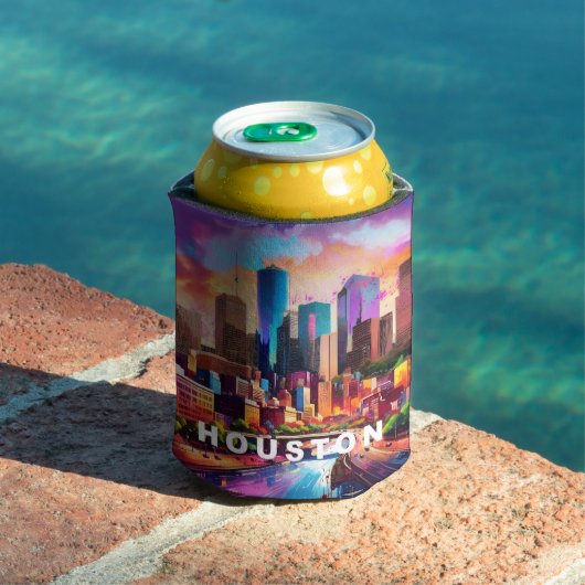 Houston Skyline Abstracte kunst Blikjeskoeler (Insitu Zwembad)