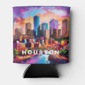 Houston Skyline Abstracte kunst Blikjeskoeler (Voorkant)