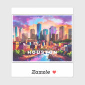 Houston Skyline Abstracte kunst Sticker (Vel)