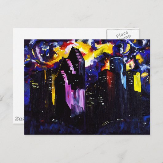 Houston skyline briefkaart (Voorkant / Achterkant)