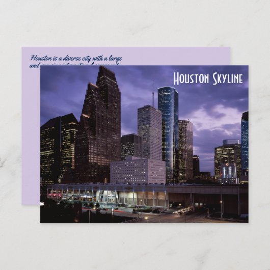 Houston Skyline Briefkaart (Voorkant / Achterkant)