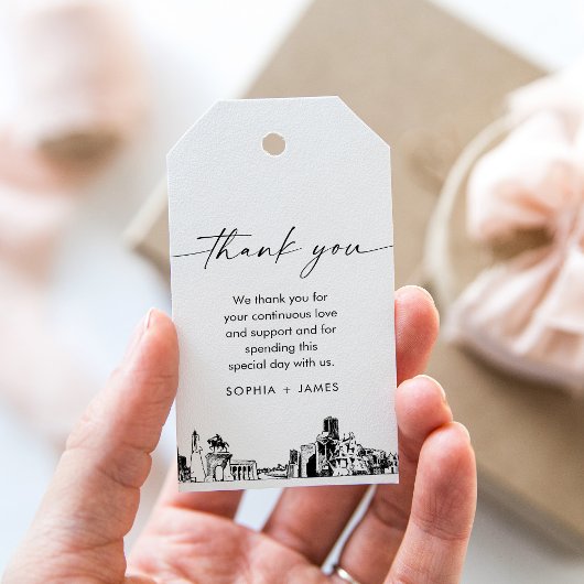 Houston Skyline bruiloft dank u gunst tag Cadeaulabel