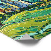 Houston Skyline Colorful Van Gogh Cityscape Poster (Hoek)