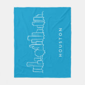 Houston Skyline Fleece Deken (Voorkant)