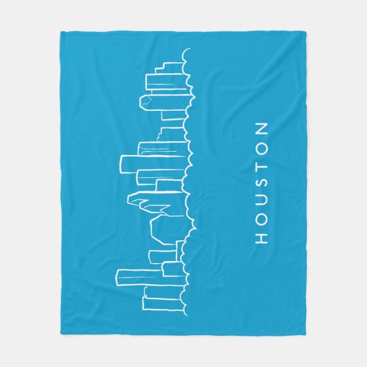 Houston Skyline Fleece Deken (Voorkant)