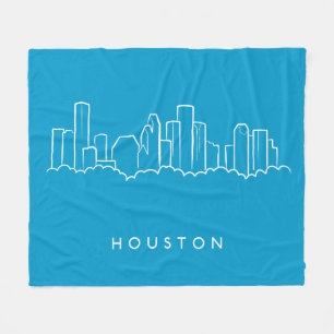 Houston Skyline Fleece Deken