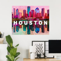Houston Skyline Graffiti Art