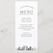 Houston Skyline | Huwelijksevenement Diner Menu (Voorkant)