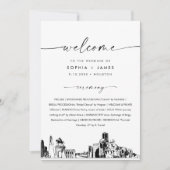 Houston Skyline huwelijksprogramma 5x7 platte Kaar Kaart (Voorkant)