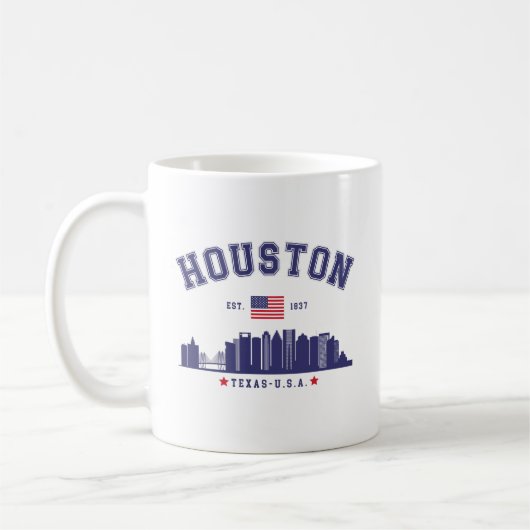 Houston Skyline in Modern Style Koffiemok (Links)