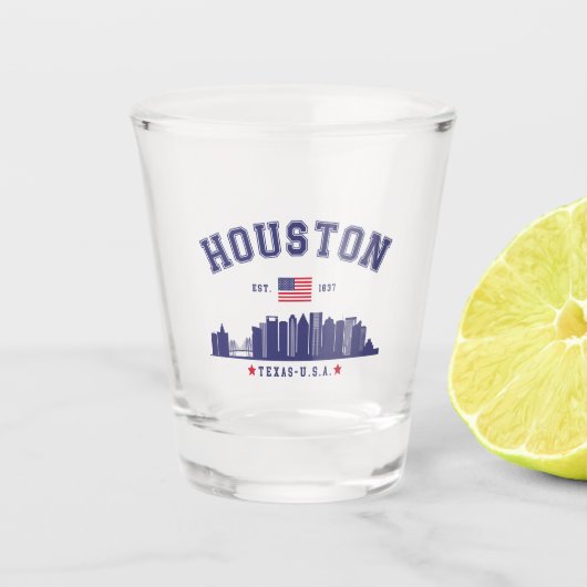 Houston Skyline in Modern Style Shot Glas (Voorkant)