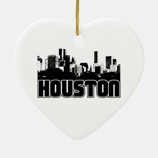 Houston Skyline Keramisch Ornament (Achterkant)