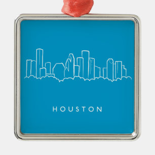 Houston Skyline Metalen Ornament