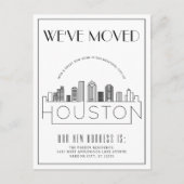 Houston Skyline Modern Deco Change of Address Aankondigingskaart (Voorkant)