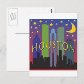 Houston Skyline nachtlife Briefkaart (Voorkant / Achterkant)