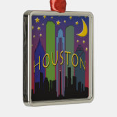 Houston Skyline nachtlife Metalen Ornament (Rechts)