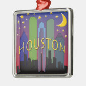 Houston Skyline nachtlife Metalen Ornament (Links)