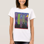 Houston Skyline nachtlife T-shirt (Voorkant)