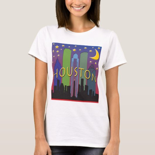 Houston Skyline nachtlife T-shirt (Voorkant)