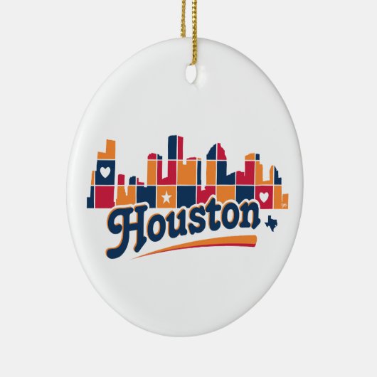 Houston Skyline Patchwork Keramisch Ornament (Rechts)