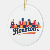 Houston Skyline Patchwork Keramisch Ornament (Links)