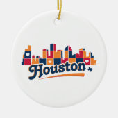 Houston Skyline Patchwork Keramisch Ornament (Voorkant)
