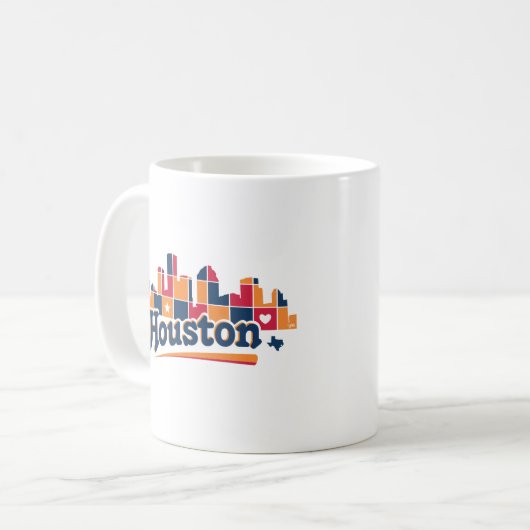 Houston Skyline Patchwork Koffiemok (Voorkant links)