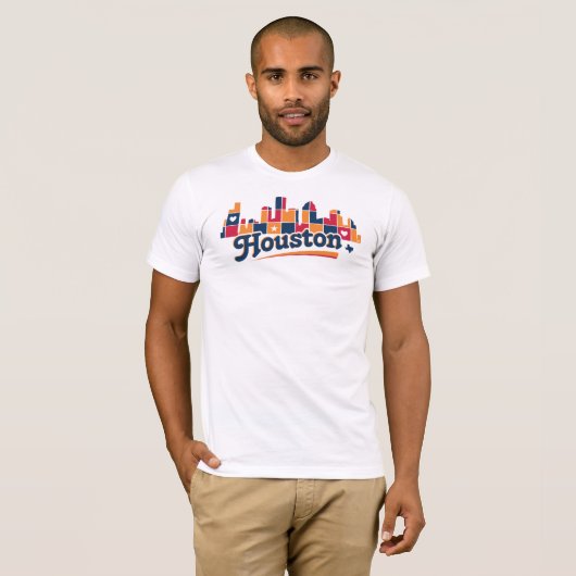 Houston Skyline Patchwork T-shirt (Voorkant volledig)