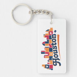 Houston Skyline Patchwork, Texas Sleutelhanger