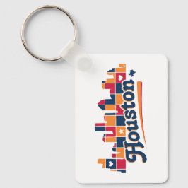 Houston Skyline Patchwork, Texas Sleutelhanger