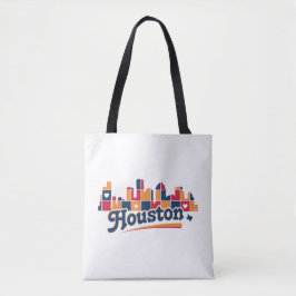 Houston Skyline Patchwork Tote Bag