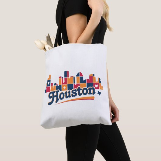 Houston Skyline Patchwork Tote Bag (Dichtbij)