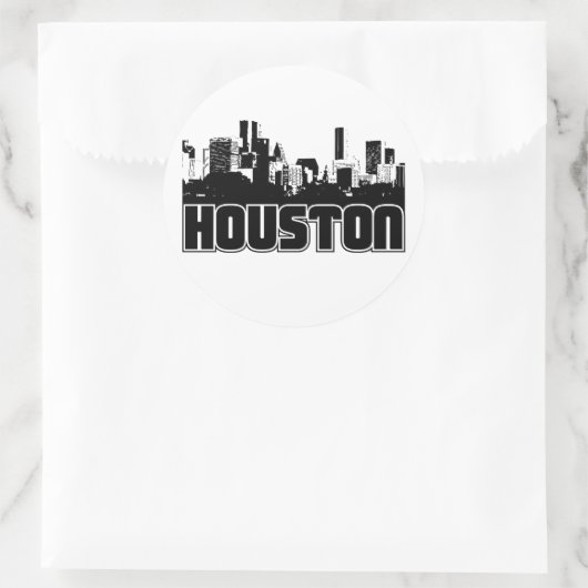 Houston Skyline Ronde Sticker