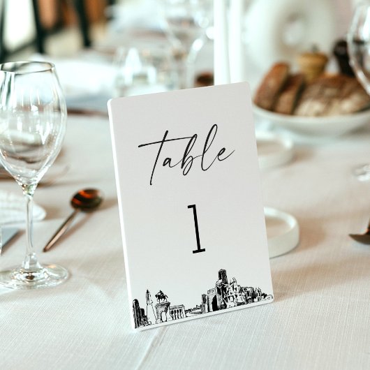 Houston Skyline tafelnummer 3.5x5 Kaart