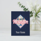 Houston Skyline Texas United States  USA Feestdagenkaart (Staand voorkant)