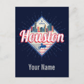 Houston Skyline Texas United States  USA Feestdagenkaart (Voorkant)