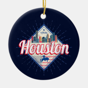 Houston Skyline Texas United States  USA Keramisch Ornament