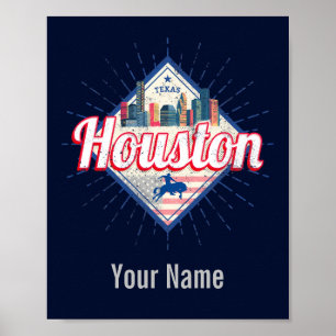 Houston Skyline Texas United States  USA Poster