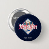 Houston Skyline Texas United States  USA Ronde Button 5,7 Cm (Voorkant /achterkant)