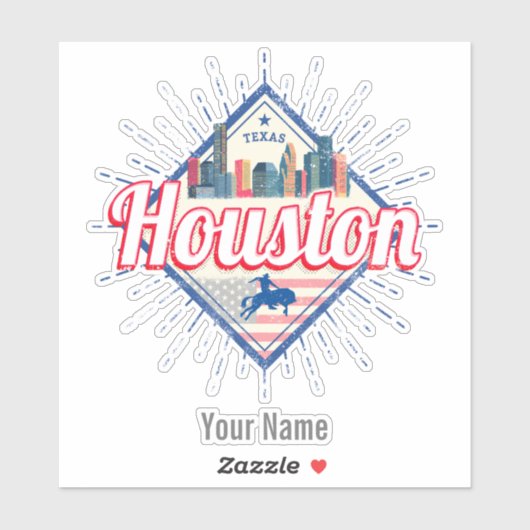 Houston Skyline Texas United States  USA Sticker (Vel)
