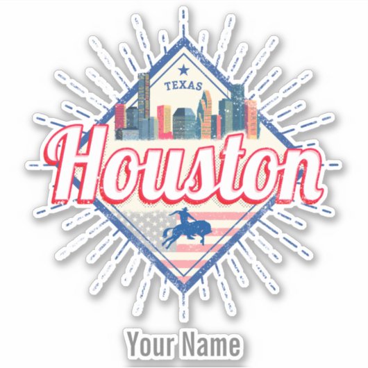 Houston Skyline Texas United States  USA Sticker (Voorkant)