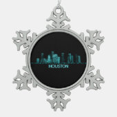 Houston Skyline Tin Sneeuwvlok Ornament (Voorkant)