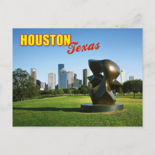 Houston Skyline uit Eleanor Tinsley Park, TX Briefkaart