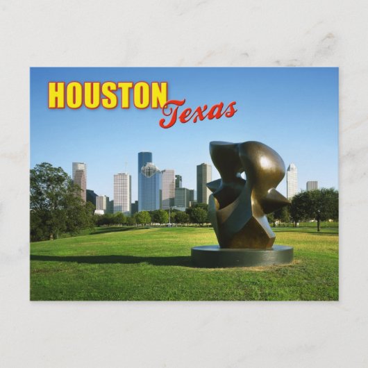 Houston Skyline uit Eleanor Tinsley Park, TX Briefkaart (Voorkant)