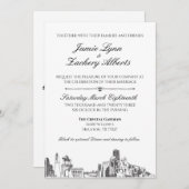 Houston Skyline Wedding Uitnodiging (Voorkant / Achterkant)