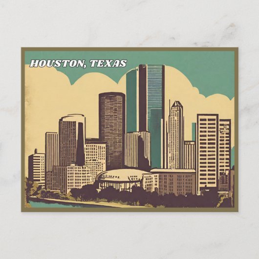Houston stad, Texas Briefkaart (Voorkant)